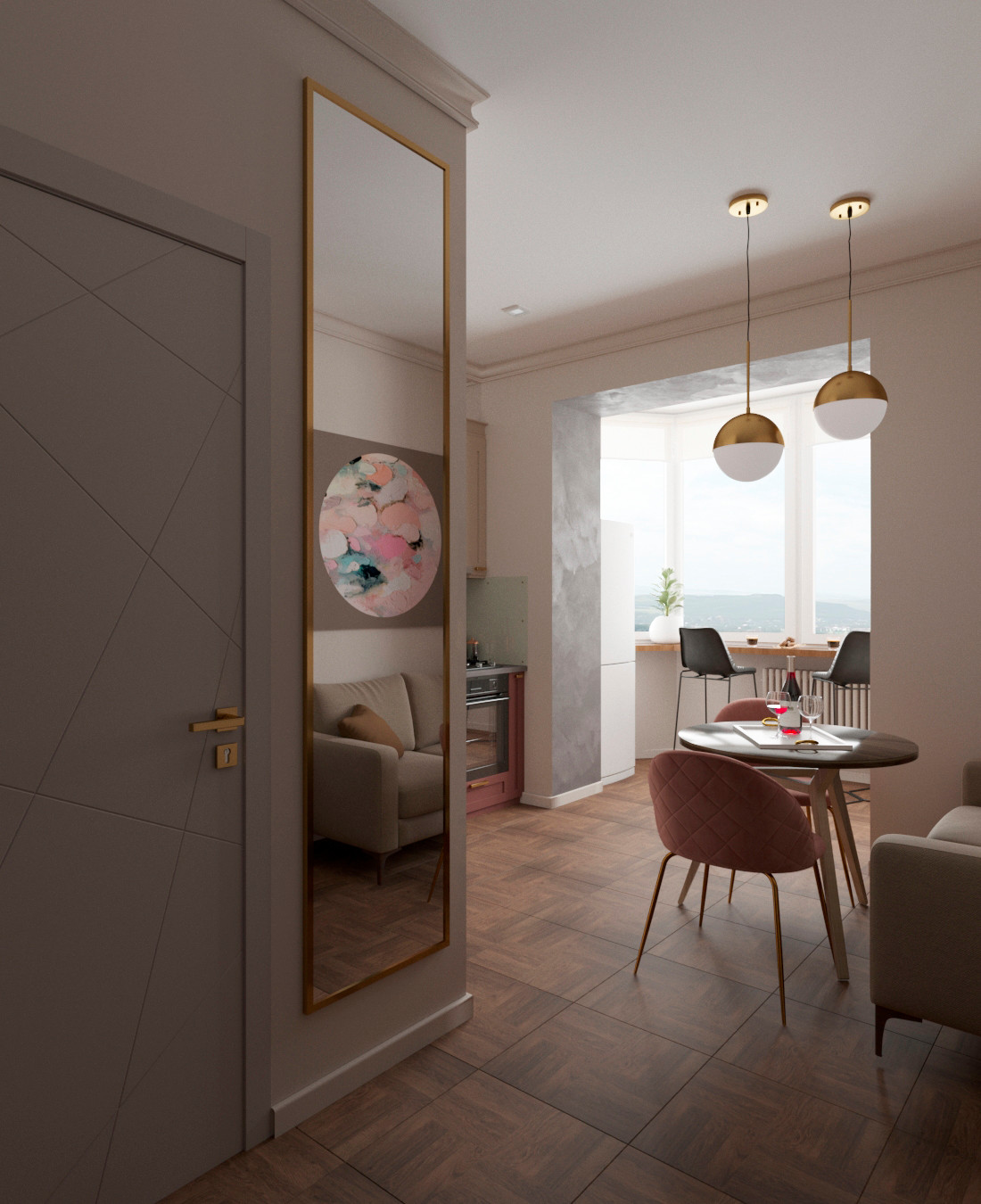 #Шик_в_однушке - кухня-коридор