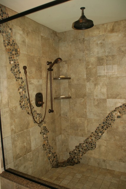 designs tile b&q bathroom Bathroom Shower    Rustic by  Rustic Cleveland
