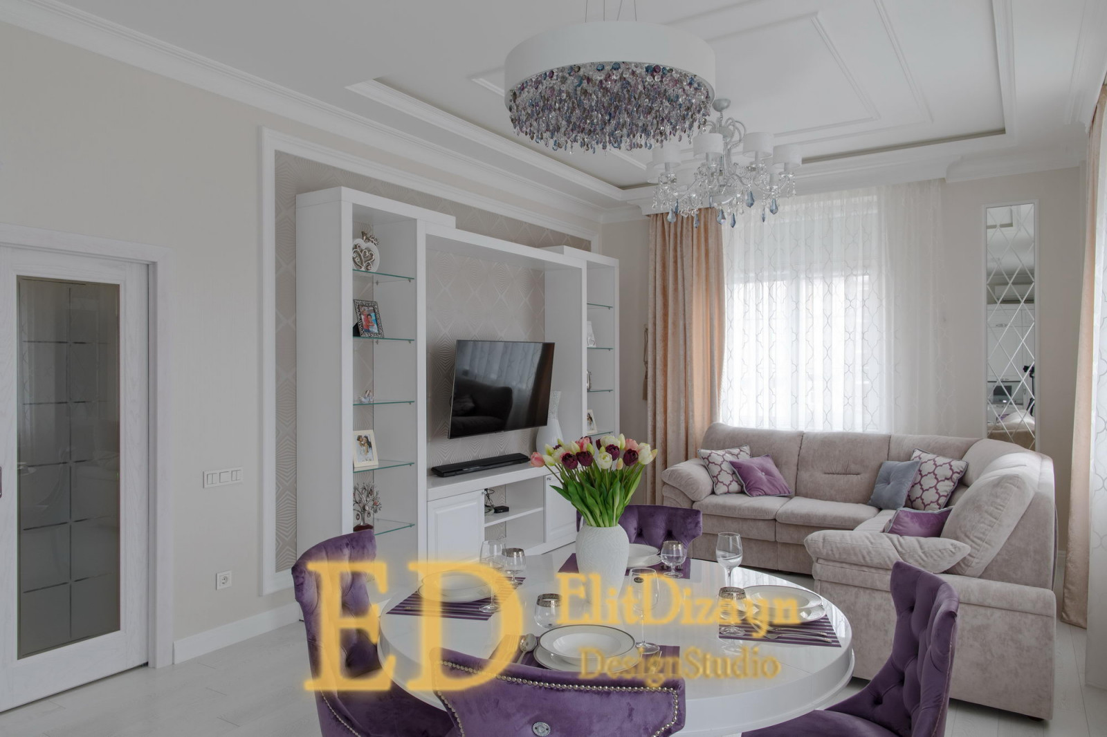 Квартира неоклассика - 1 (кухня-гостиная)