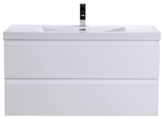 Mob 42 Wall Mounted Vanity With Reinforced Acrylic Sink Contemporary Bathroom Vanities And Consoles By Whole Inc Houzz - Reinforced Acrylic Composite Bathroom Sink