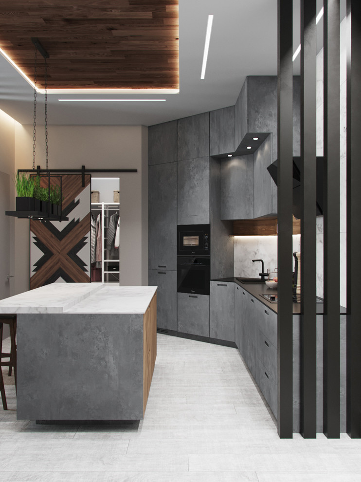 Бетон, дерево и камень