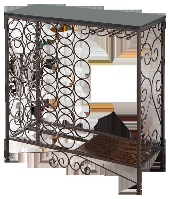 Pilaster Marcus Bronze, Marble Metal Wine Rack Organizer Display Stand