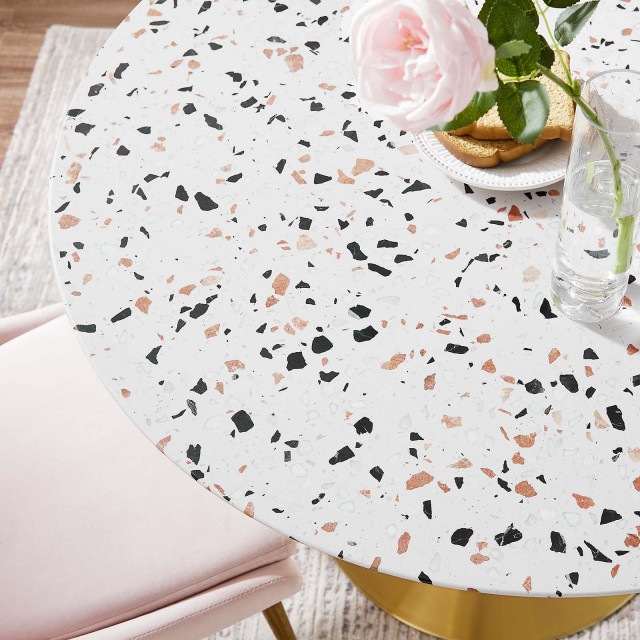 Lippa 40" Round Terrazzo Dining Table Midcentury Dining Tables by — free download