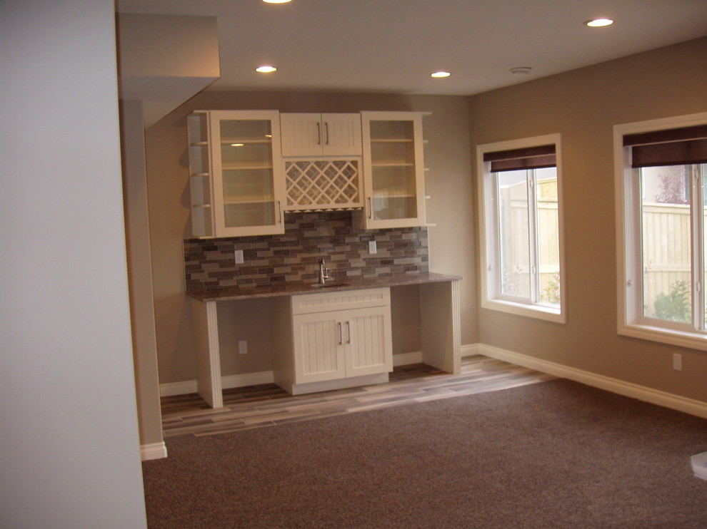 Home bar - transitional home bar idea in Calgary