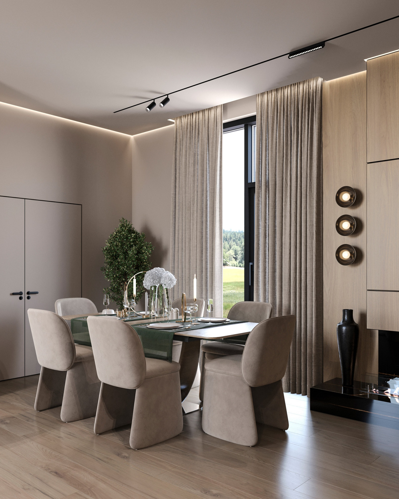 Кухня гостиная в коттедже