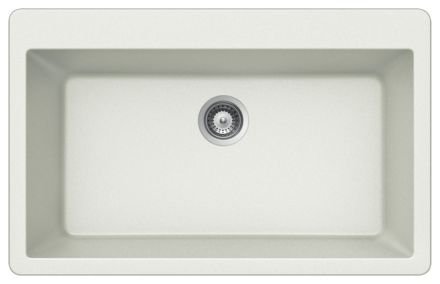 Houzer Quartztone Large Single Bowl Topmount Sink Contemporary
