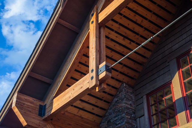 Brasada Ranch Home Partial Beam And Wood Soffit Rustic Other By Western Design International Houzz