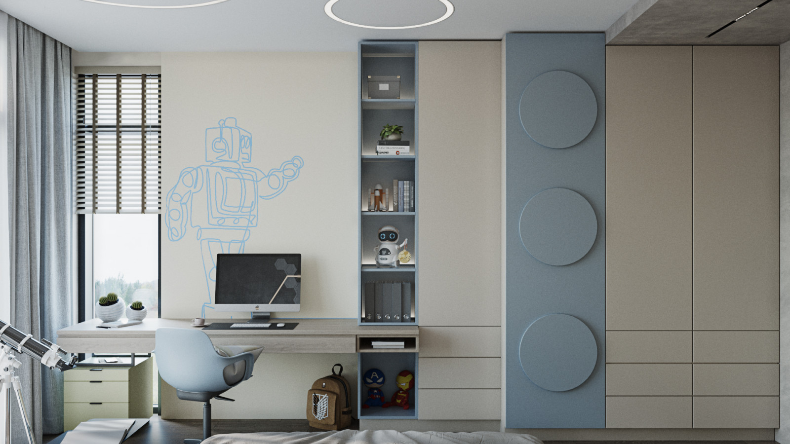 Проект интерьера спальни для подростка