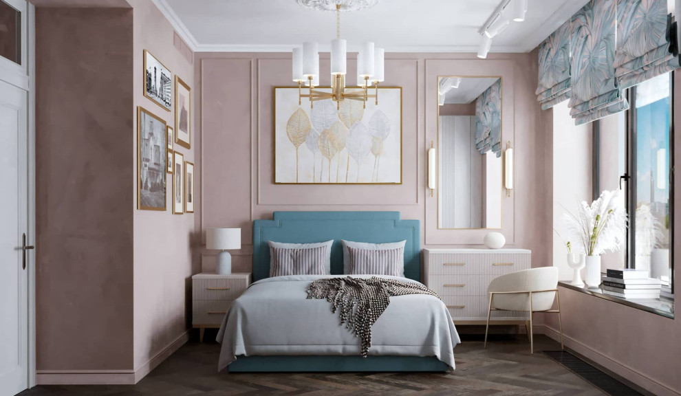 Inspiration for a transitional bedroom remodel in Moscow
