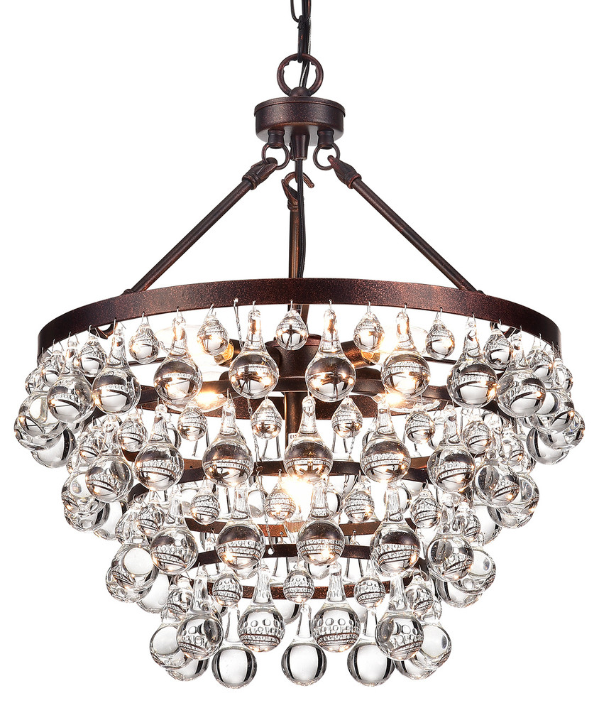 copper crystal chandelier