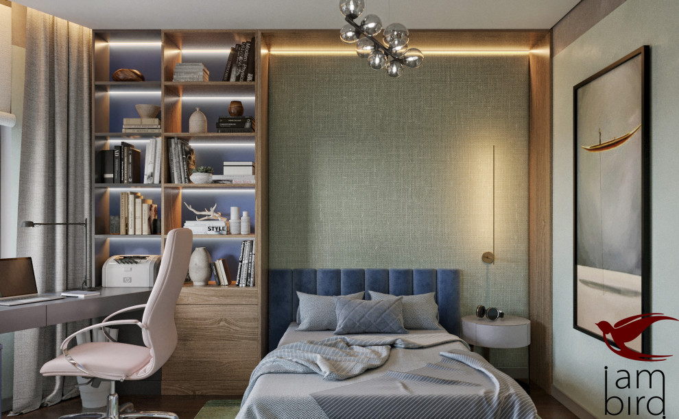 Натуральные оттенки в интерьере квартиры в ЖК "Лефорт" 130 кв.м