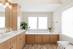 Wood-and-White Bathroom Designed for Aging in Place