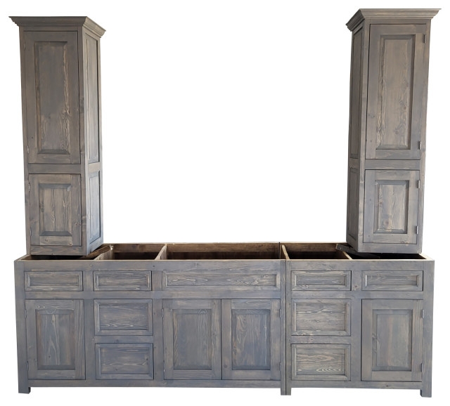 Hudson Bathroom Vanity With Towers, 80 X 20 X 32 - Farmhouse - Bathroom ...