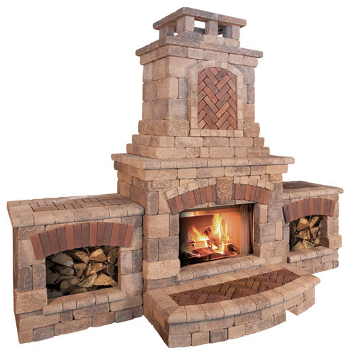 Tuscany Fireplace And Wood Bo Contemporary Other By Unilock - Unilock Pre Built Fireplace Tuscany Fireplace And Wood Bo Contemporary Other By Unilock - Unilock Pre Built Fireplace