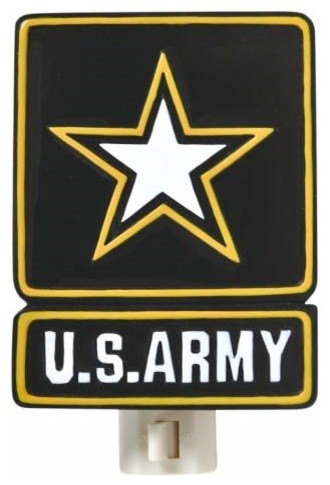 4 Inch United States Army Star Nightlight with Star, Black and Yellow