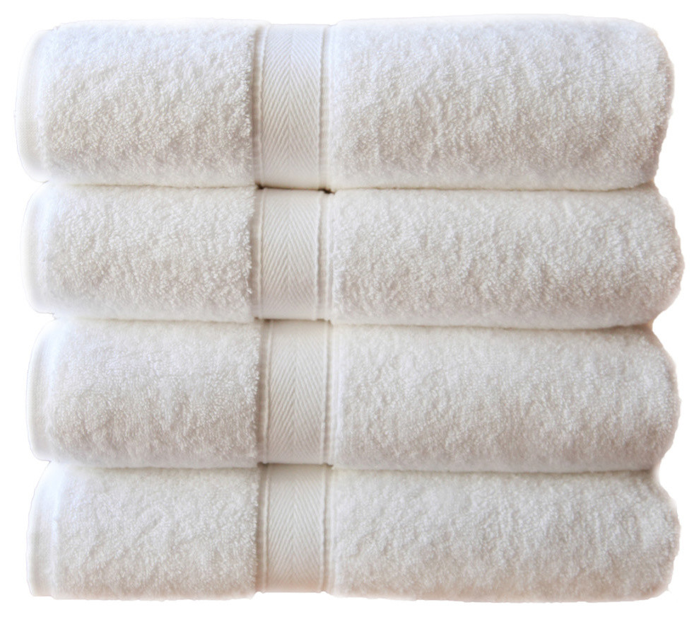 Linum Home Terry Bath Sheet, White, Hand Towels Contemporary Bath