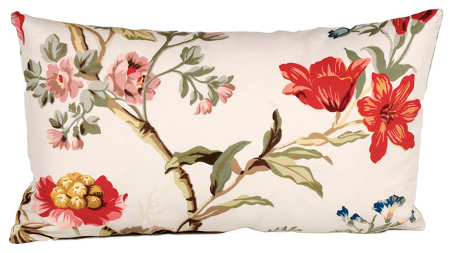 Beautiful Garden Kidney Pillow 12x22 Transitional Decorative