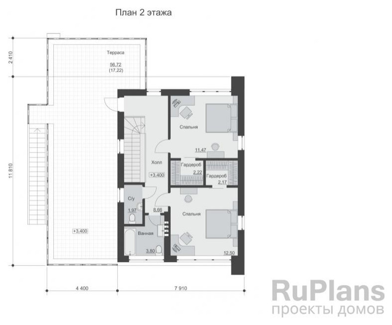 Rg6362 - Двухэтажный дом с гаражом и эксплуатируемой кровлей
