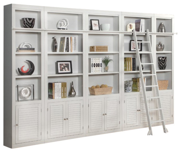 Parker House Boca 5-Piece Library and Display Wall in Cottage White, #1