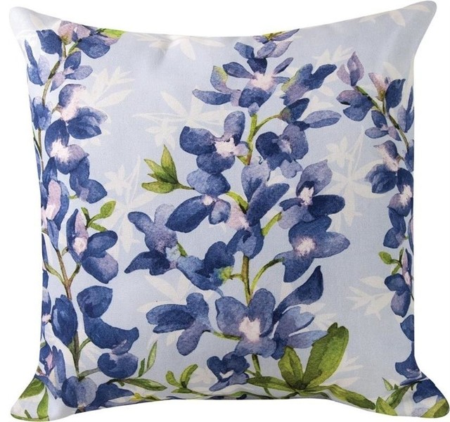 Blue Bonnets Floral Print Indoor/Outdoor Decorative Throw Pillows ... Blue Bonnets Floral Print Indoor/Outdoor Decorative Throw Pillows ...