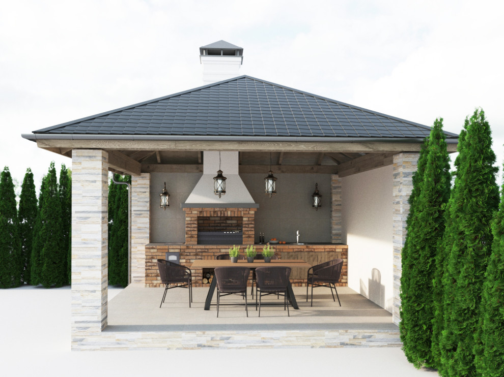 Дизайн-проект беседки с барбекю в Калининградской обл.