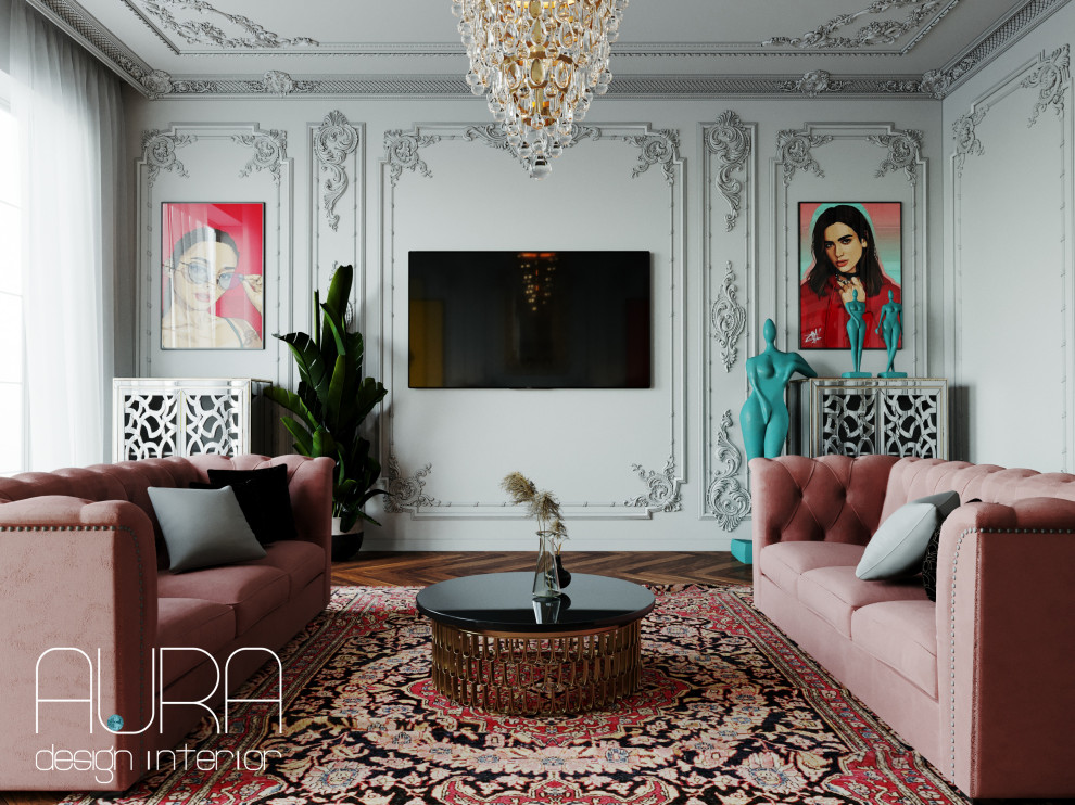 Дизайн гостиной в коттедже на Рублево-Успенском шоссе, г. Москва