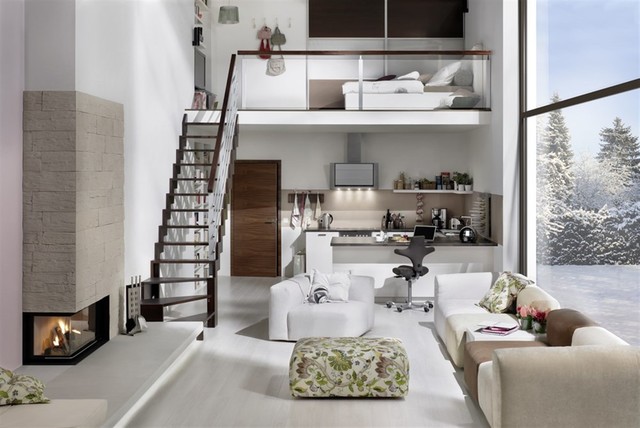Kamine - modern contemporary-living-room