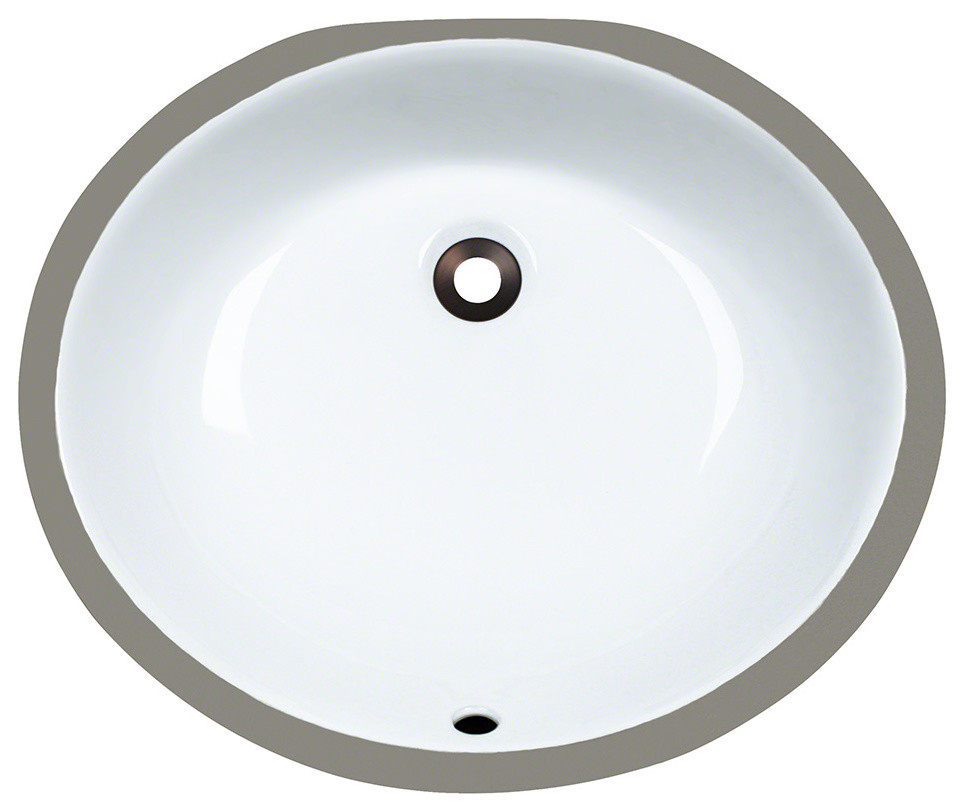 MR Direct UPM Porcelain Bathroom sink, White, Chrome, Drain