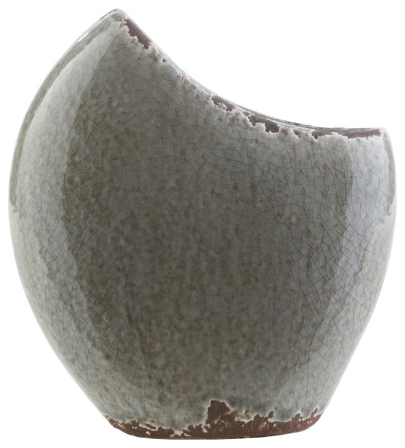 Clearwater Small Table Vase by Surya, Charcoal/Ivory/Dark Brown