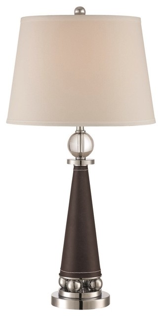 Talia 1 Light Table Lamp Chrome Off White Fabric Shade Clear Crystal