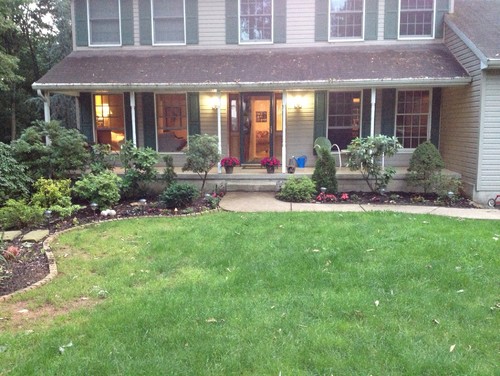 Landscaping in front of porch