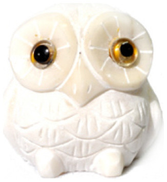 White Marble Snowy Owl 2 Contemporary Decorative Objects And White Marble Snowy Owl 2 Contemporary Decorative Objects And Figurines By T Trove Asian Decor