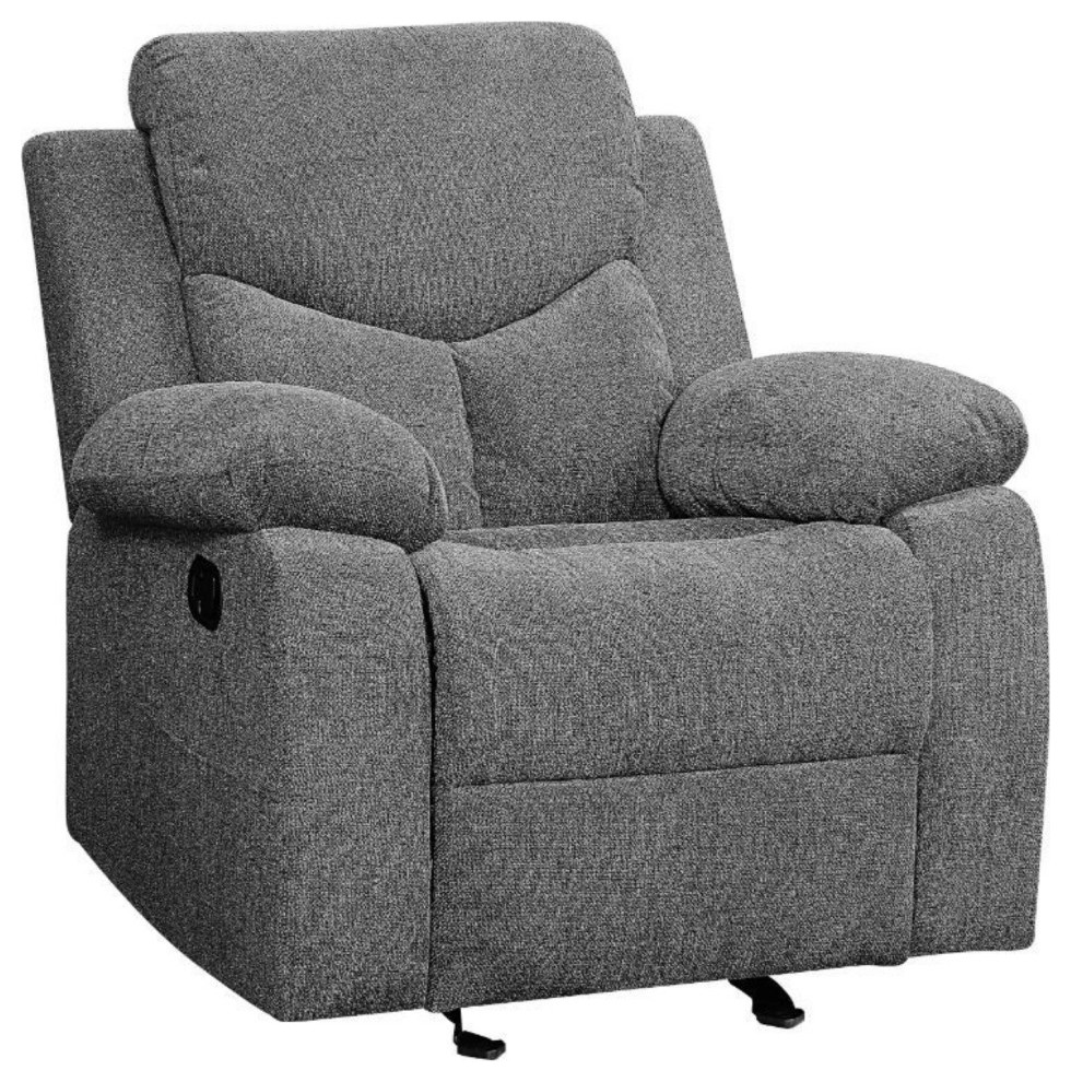 Glider Recliner, Gray Chenille - Transitional - Recliner Chairs - by ...