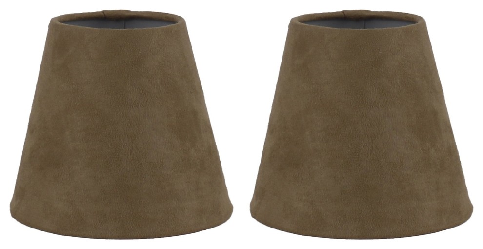 Suede Chandelier Lamp Shade, 3x5x4.5", Set of 2 Transitional