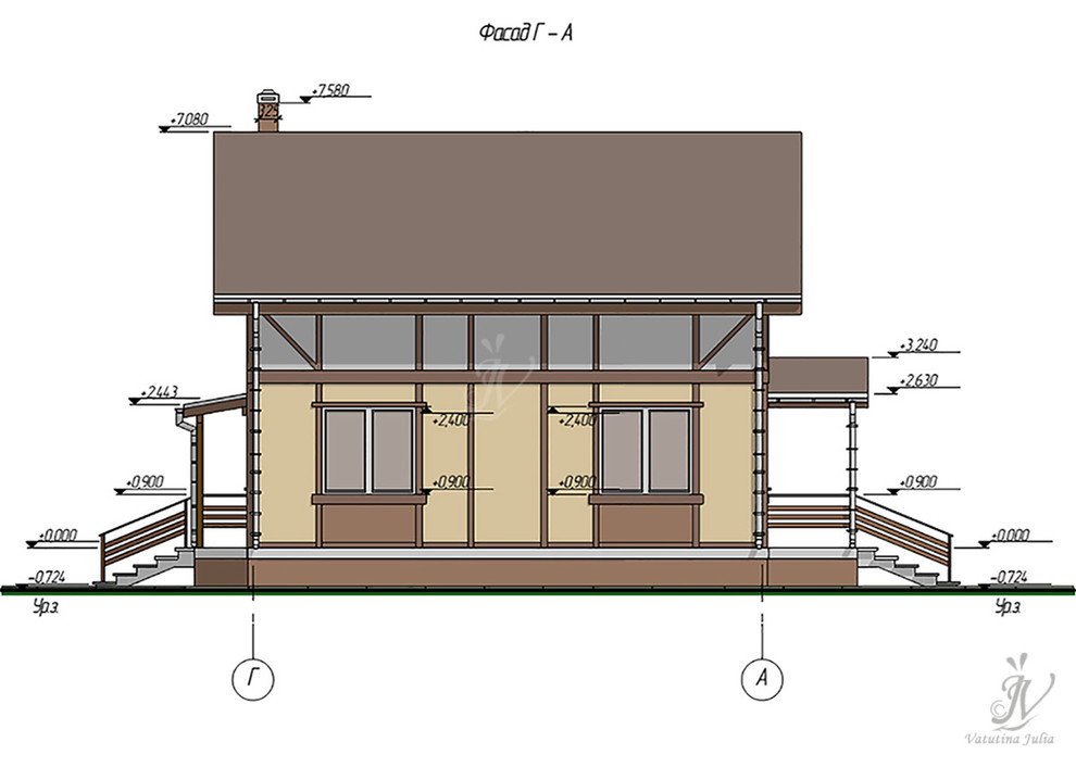Эскизный проект индивидуального двухэтажного жилого дома в г. Кохма