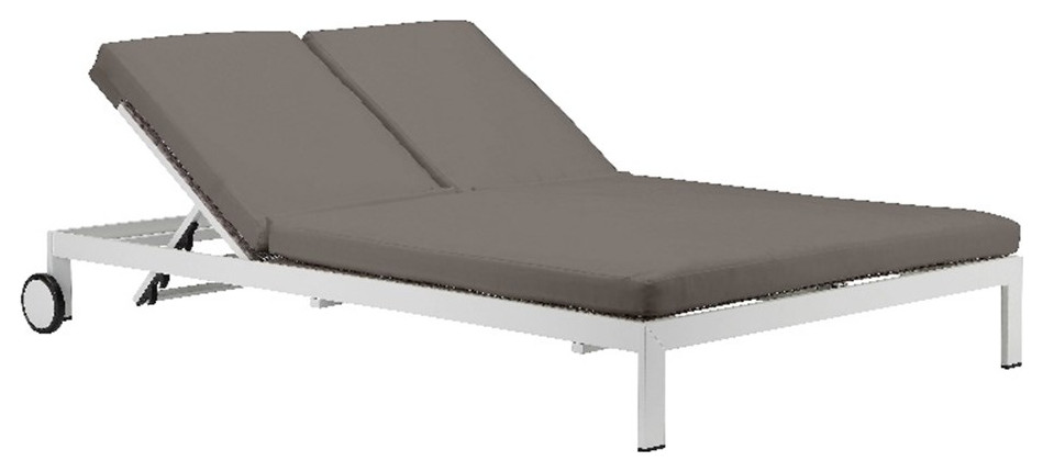 Pangea Home Sally Modern Style Aluminum Daybed in Gray Finish