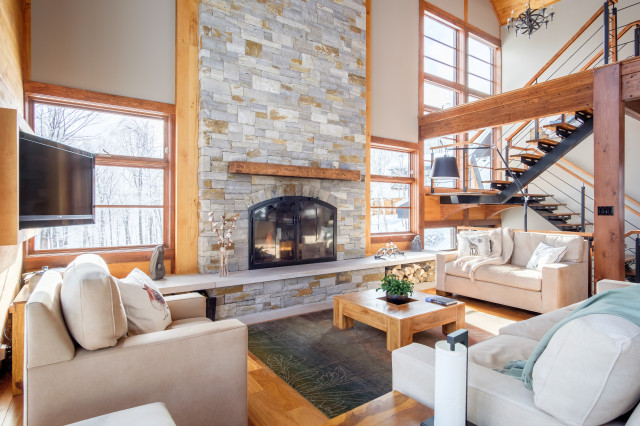 Rustic Chic Chalet rustik-vardagsrum