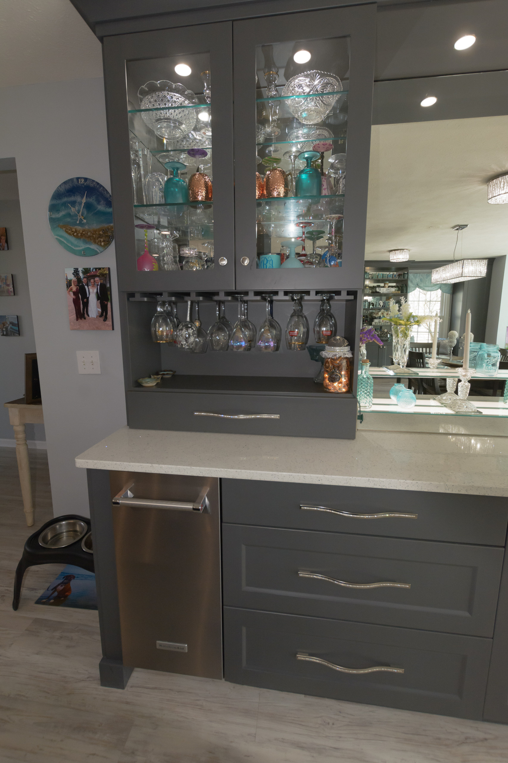 Surfside Beach Dark Kitchen with Bling
