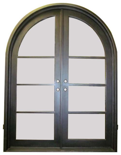 French 2 Round 72 X96 Clear Glass Right Hand Inswing Transitional Front Doors By Universal Iron Hardware Inc Houzz French 2 Round 72 X96 Clear Glass, Rounded French Doors