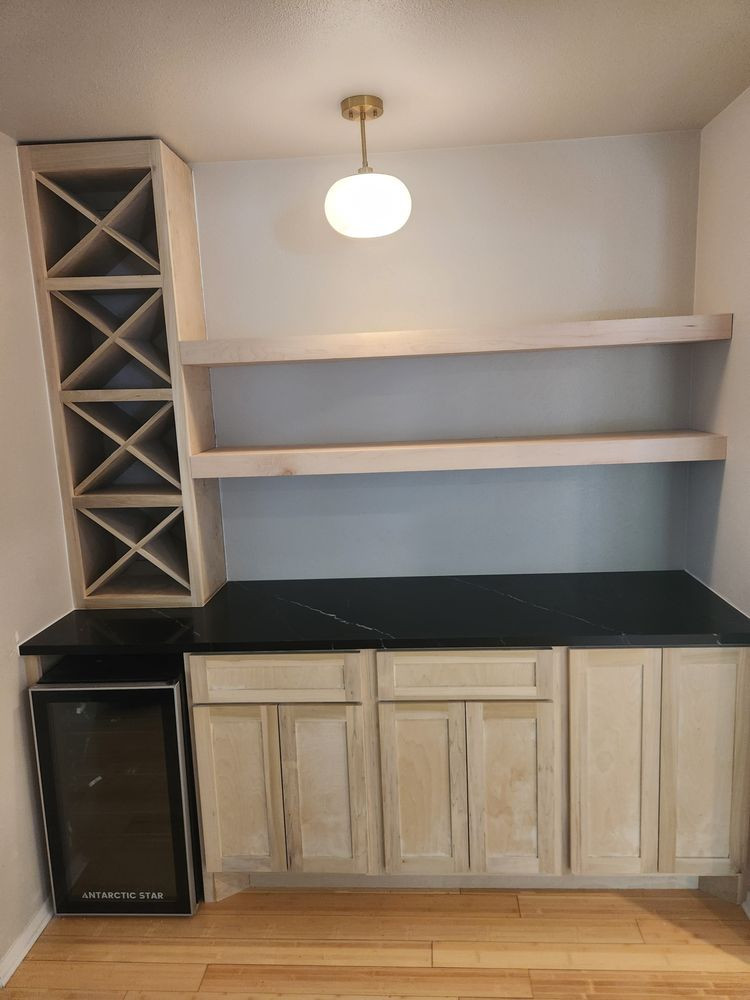 Wine Rack with shelves and bar