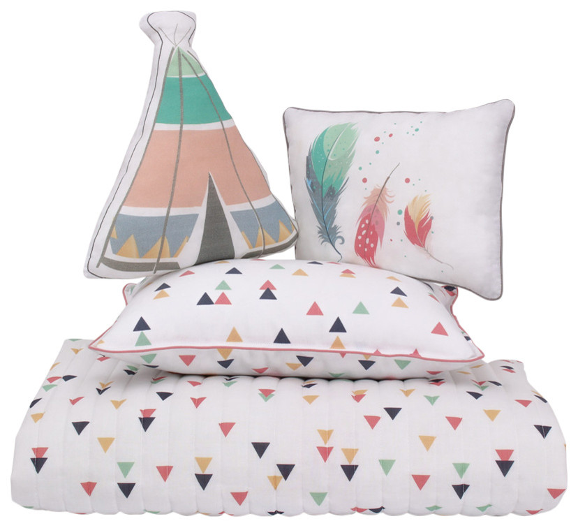 4Piece Boho Toddler Bedding Set Contemporary Toddler Bedding by