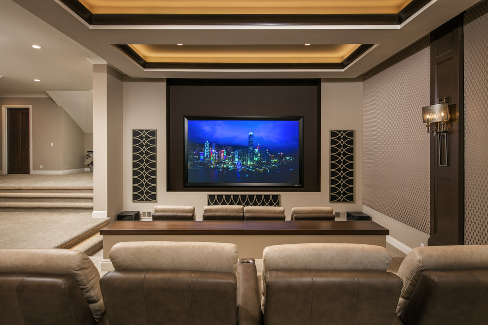 Upscale Transitional - Contemporary - Home Theater - Omaha - by Arjay ...