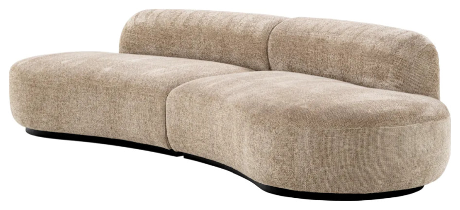 Beige Curved Modern Sofa, Eichholtz Björn