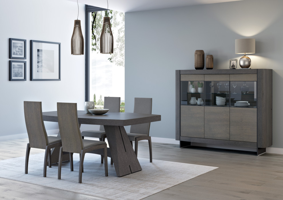 Example of a transitional dining room design in Other