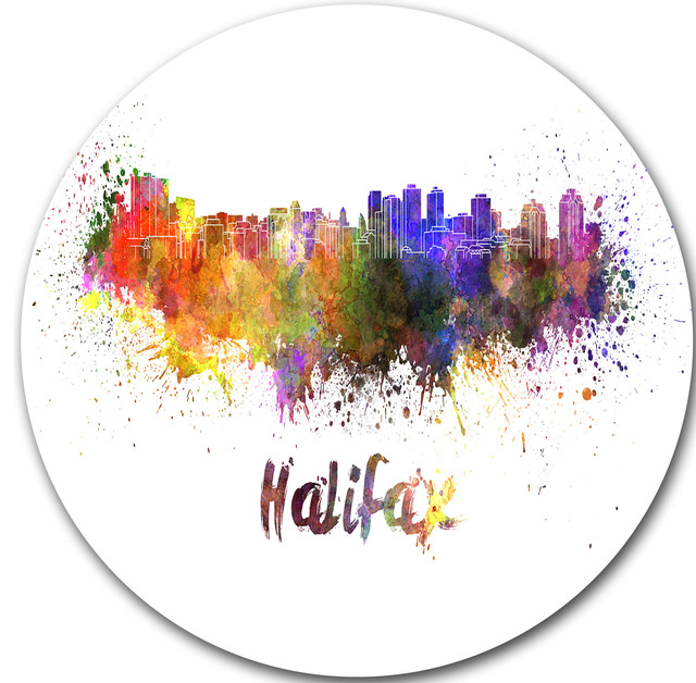 Halifax Skyline, Cityscape Round Wall Art, Disc of 11 inch