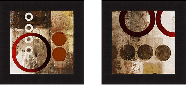 Michael Marcon 'Red Liberate Square I and II' Framed Print