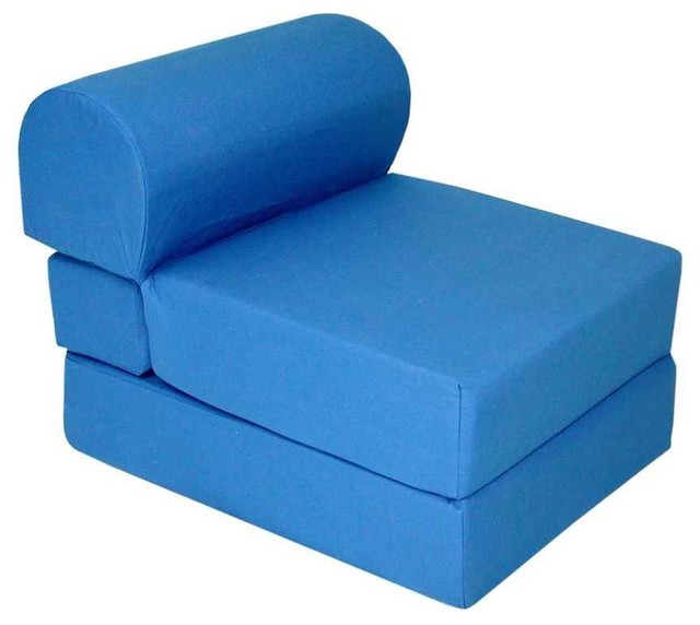 Jr. Twin Studio Chair Sleeper in Blue