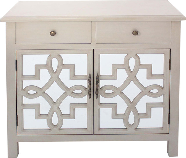 Coventry 2 Door Antique White Mirrored Cabinet Transitional Coventry 2 Door Antique White Mirrored Cabinet