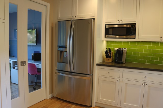 Eclectic Kitchen Featuring Face Frame Cabinets With Inset Shaker