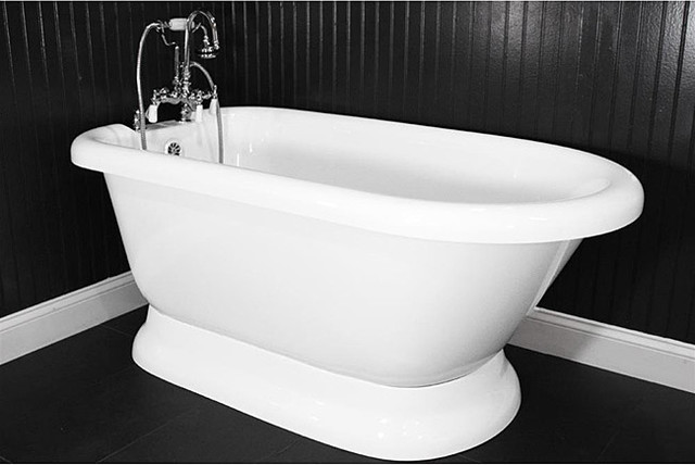 Spa Collection 59-inch Classic Style Pedestal Tub and Faucet Pack
